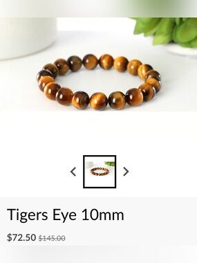 Men's Tiger Eye Bead Bracelet - Polished Brown